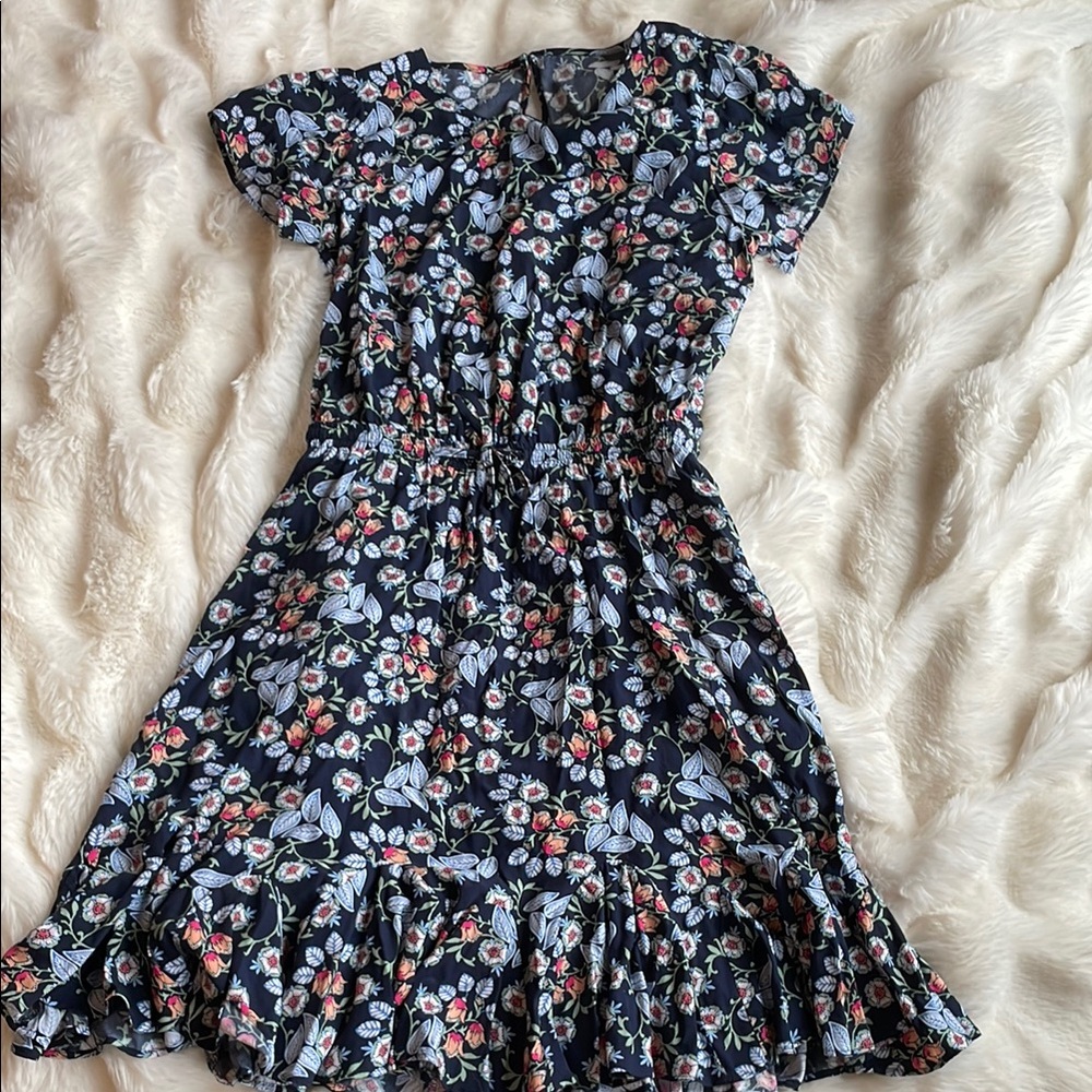 Short Sleeve Floral Sinch Waist Sundress